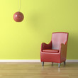 red chair on green