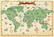 Colorful ancient World map Colorful ancient World map