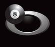 Eight ball on silver ring