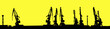 silhouette shipyard isolated on yellow background