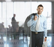 Businessman leaving office Businessman leaving office