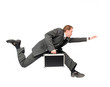 Running businessman carrying a briefcase Running businessman carrying a briefcase