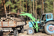 Loading logs of trees in the forest Loading logs of trees in the forest