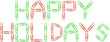 Happy holidays red green paper clips