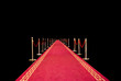 Red carpet on black background