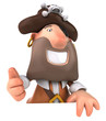 Pirate et panneau blanc