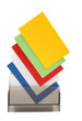 Colorful blank name cards in a box