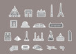 PLAN TOURISTIQUE PARIS- Monuments - France - Set 4
