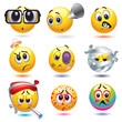 Smiley balls with different diseases