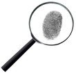 Magnifier and fingerprint isolated on white Magnifier and fingerprint isolated on white