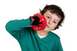 Funny boy with boxing gloves