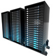 Servers with blue wire frame Servers with blue wire frame