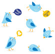 Twitter birds. Vector.