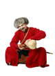 Tatar warrior pouring out calabash.