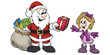 Weihnachtsmann mit Kind