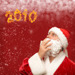 Santa looks up