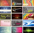 set of detailed horizontal business cards on different topics