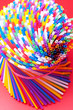 Colorful drinking straws background