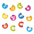 Colored Stikers Set - Multimedia Icons Colored Stikers Set - Multimedia Icons