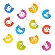 Colored Stikers Set - Social Media Icons Colored Stikers Set - Social Media Icons