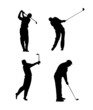 silhouetten von golfspielern silhouetten von golfspielern