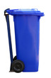 blue garbage can isolated on white background