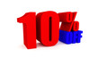 10 Percent off - red and blue color