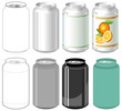 Beverage can in different styles Beverage can in different styles
