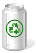 Beverage can with recycle symbol Beverage can with recycle symbol