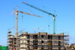 Baukrane, Krane, Hochbau, Hausbau, Bauwirtschaft