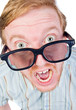Angry Red Headed Geek with Thick Rimmed Glasses