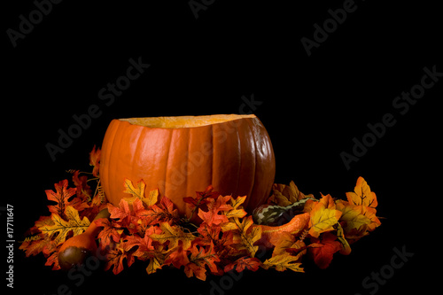 Photo: Large Pumpkin Isolated on Black Large Pumpkin Isolated on Black