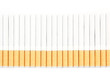 Row of cigarettes isolated on white