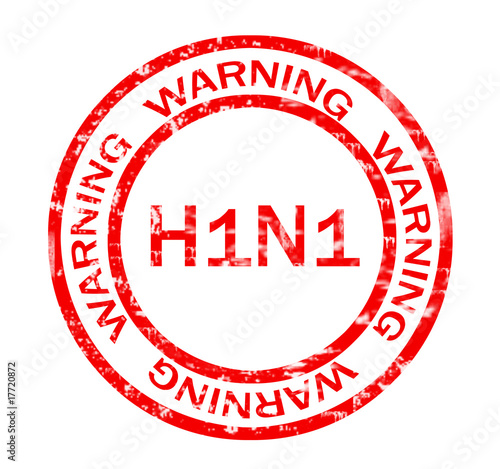Illustration: h1n1 warning stamp h1n1 warning stamp