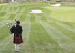Bagpiper on golf course