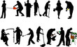 people at work silhouettes people at work silhouettes