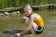 young girl in water