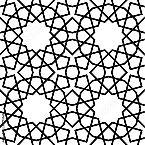 flower patterns black and white. Islamic Seamless Pattern Black