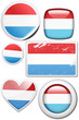 Set of stickers and buttons - Luxembourg Set of stickers and buttons - Luxembourg