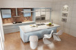 3d rendering a modern kitchen