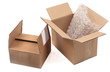 Empty cardboard boxes with bubble wrap