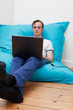 Teenager with laptop