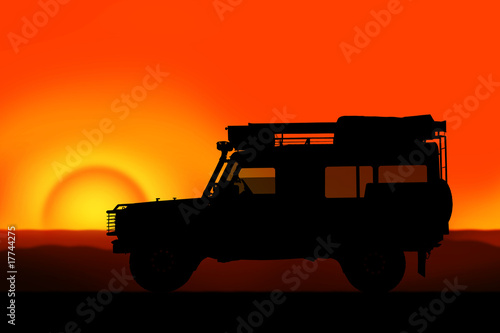 Illustration: Safari mit Landrover Safari mit Landrover