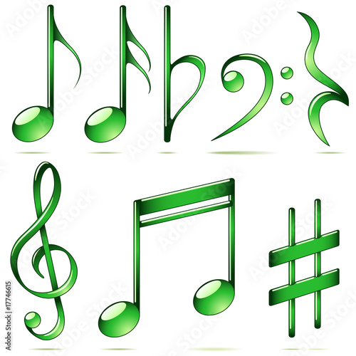 musical notes vector. Vector set of music notes