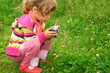 little girl with photo camera outdoor little girl with photo camera outdoor
