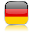 German Square Flag Button (vector with reflection)