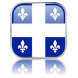 Québec Square Flag Button (vector with reflection)