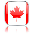 Canadian Square Flag Button (vector with reflection)
