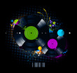 Graffiti image with vinyl disc