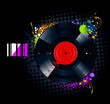 Graffiti image with vinyl disc